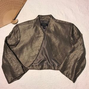 R&M Richards Bolero Blazer Open Metallic Gold 14